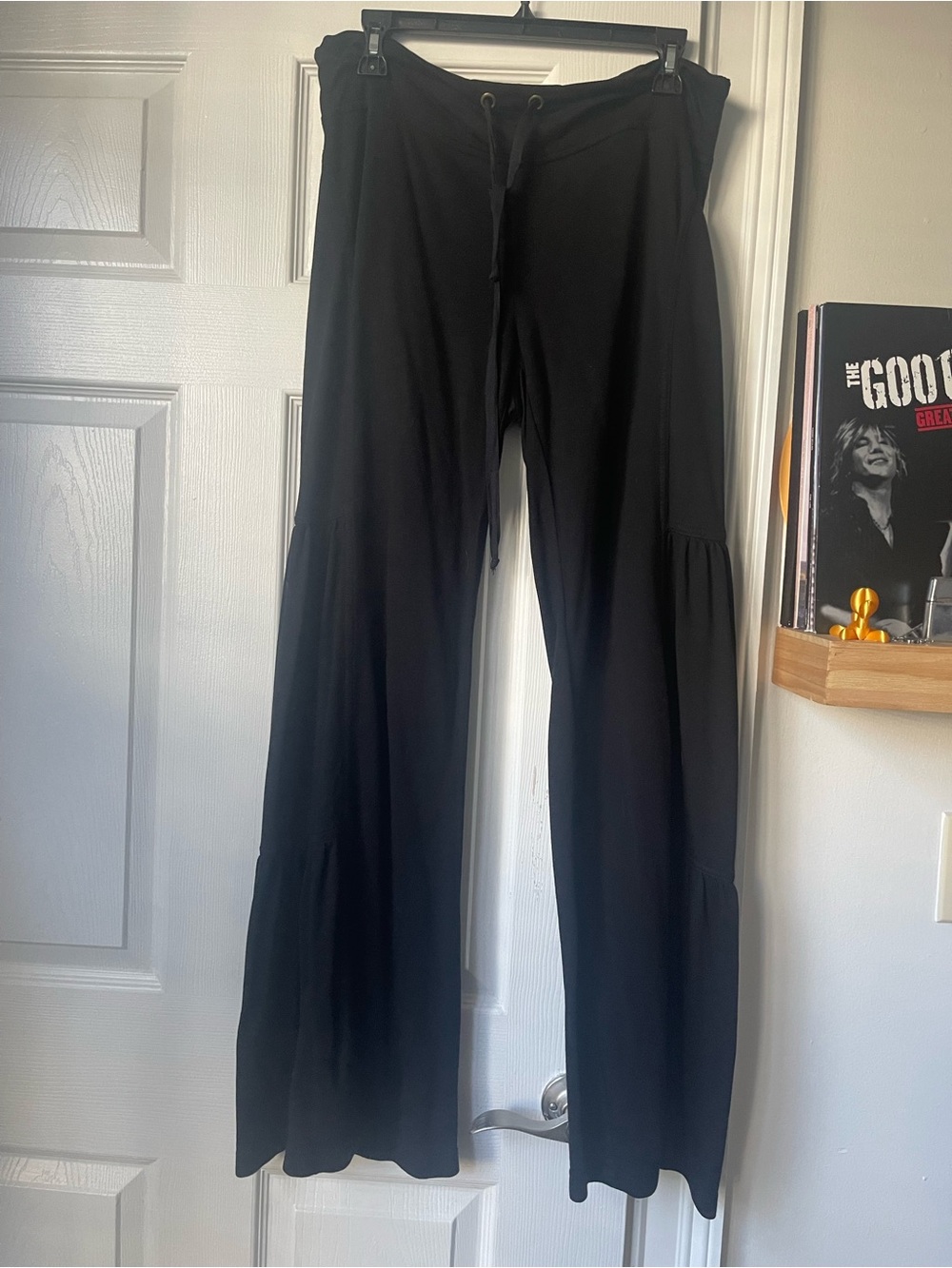 XCVI SIDE-TIERED WIDE-LEG FLEECE PANT Size S Drawstring Boho